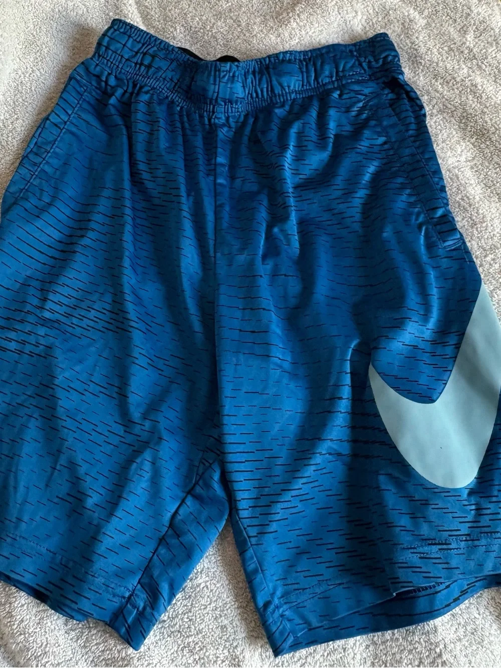 Nike Blue Dri-FIT Athletic Shorts with Black Accents
